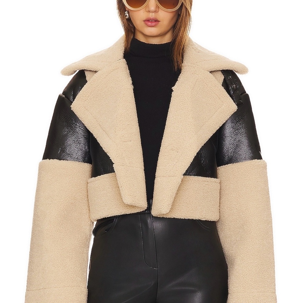 Steve Madden Alaina Faux Leather Coat - Black - XS